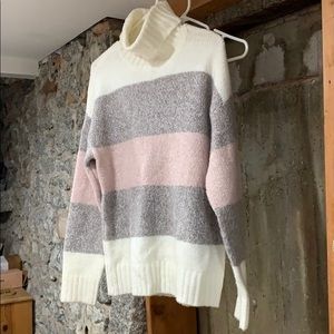 Striped turtleneck sweater